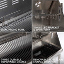 Heavy-Duty 125 LB Portable Electric Stainless Steel Hooded BBQ Rotisserie Grill With Viewing Window (SAK31975) - Saksby Wholesale - Parts Function View