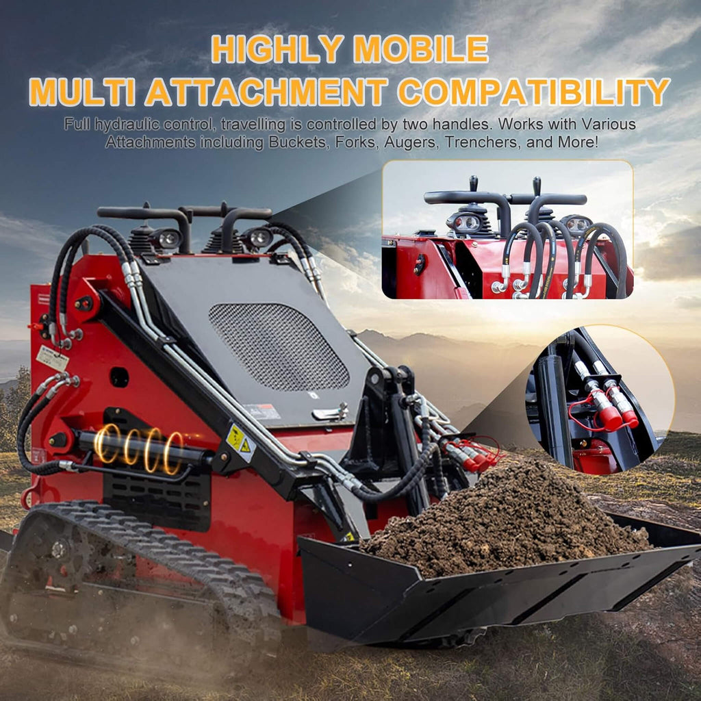 Heavy-Duty 13.5HP Mini Crawler Skid Steer Loader With Bucket (SAK39052)