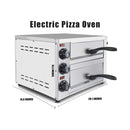 Heavy-Duty 14-Inch Commercial Stainless Steel Electric 2-Tier Tabletop Pizza Oven With Timer (SAK90432) - Saksby Wholesale - Dimension Details
