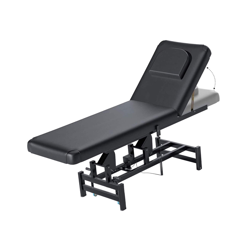 Heavy-Duty 1500 LBS Adjustable Electric Massage Table With Lift (SAK74105) - Saksby Wholesale - Black Front Left View