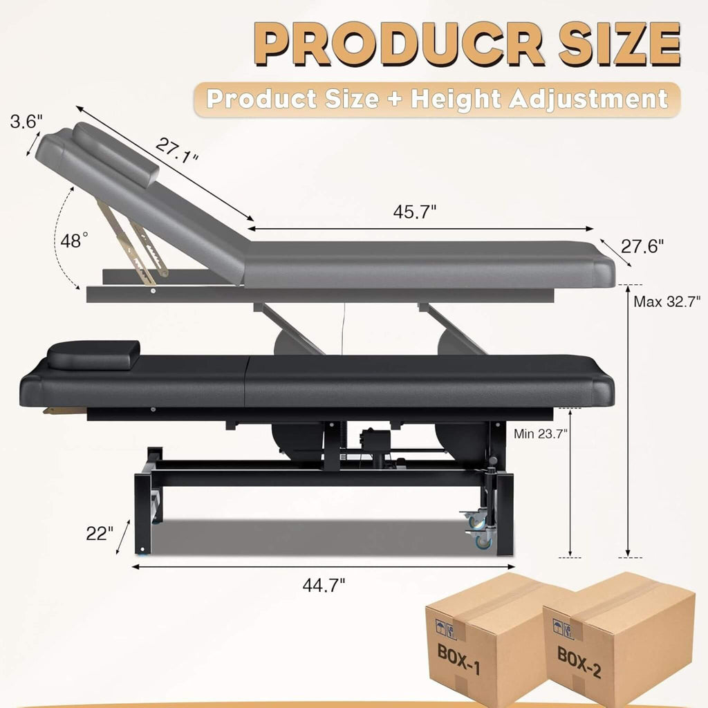 Heavy-Duty 1500 LBS Adjustable Electric Massage Table With Lift (SAK74105) - Saksby Wholesale - Product Size