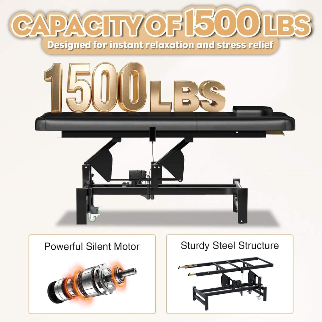 Heavy-Duty 1500 LBS Adjustable Electric Massage Table With Lift (SAK74105) - Saksby Wholesale - Weight Capacity Details