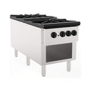 Heavy-Duty 18K BTU Commercial 2-Burner Stainless Steel Gas Stove Range (SAK40721) - Saksby Wholesale - Side View