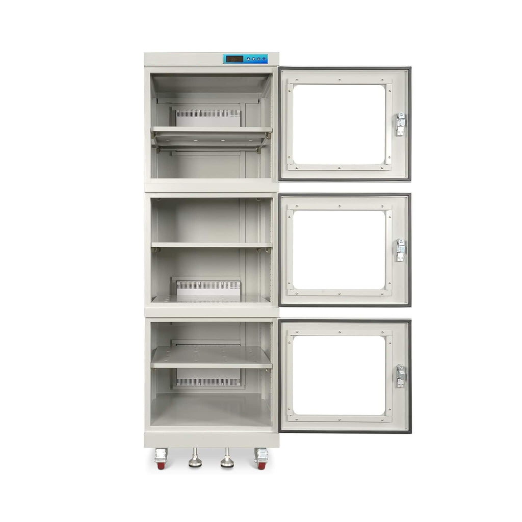 Heavy-Duty 192-Gallon Stainless Steel Nitrogen Dry Cabinet [1-10% RH] (SAK27184) - Saksby Wholesale - Front View With Doors Opened