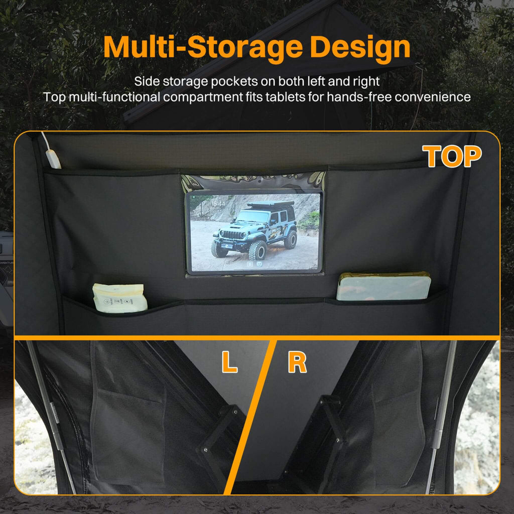 Heavy Duty 2-3 Person Hardshell Rooftop Tent With Ladder (SAK93120) - Saksby Wholesale - Multi-Storage Design
