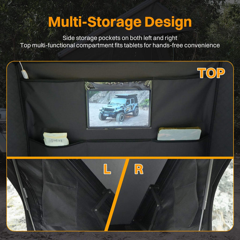 Heavy Duty 2-3 Person Hardshell Rooftop Tent With Ladder (SAK93120) - Saksby Wholesale - Multi-Storage Design
