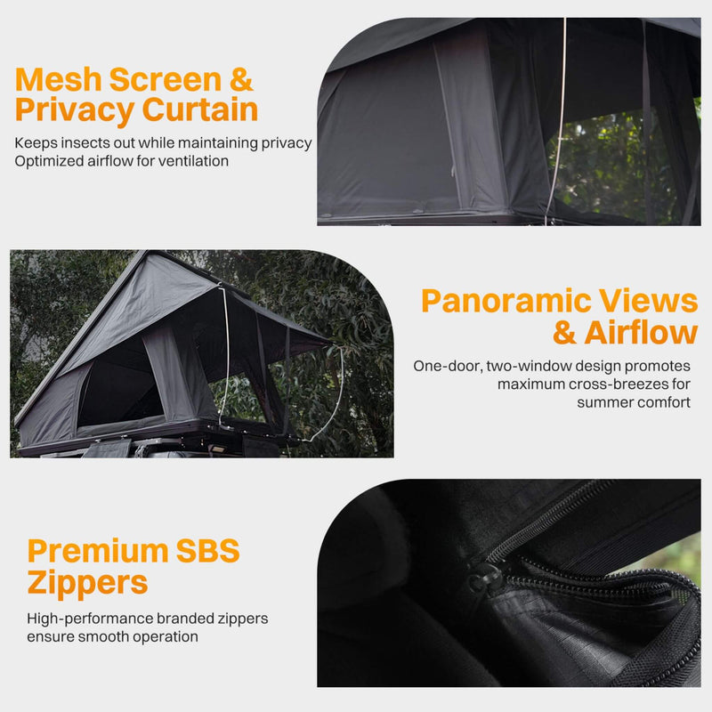 Heavy Duty 2-3 Person Hardshell Rooftop Tent With Ladder (SAK93120) - Saksby Wholesale - Product Features