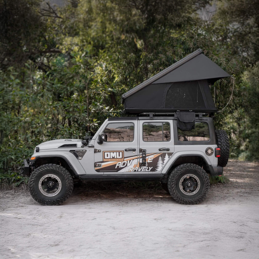Heavy Duty 2-3 Person Hardshell Rooftop Tent With Ladder (SAK93120) - Saksby Wholesale - Side View Lifestyle
