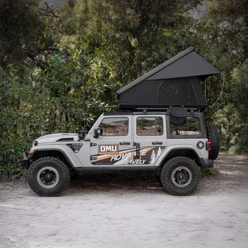 Heavy Duty 2-3 Person Hardshell Rooftop Tent With Ladder (SAK93120) - Saksby Wholesale - Side View Lifestyle