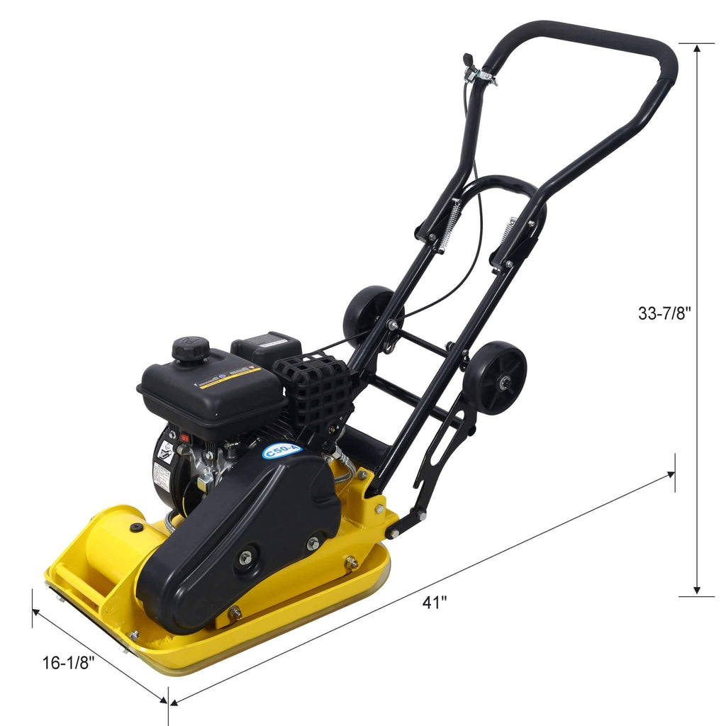 Heavy-Duty 2.5HP 79CC 8200N Gas-Powered Plate Compactor Machine (SAK58492) - Saksby Wholesale - Dimensions