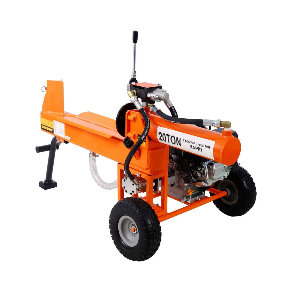 Heavy-Duty 20-Ton 7HP Portable Log Splitter With Auto-Return Hydraulic Ram (SAK15842) - Saksby Wholesale - Left View