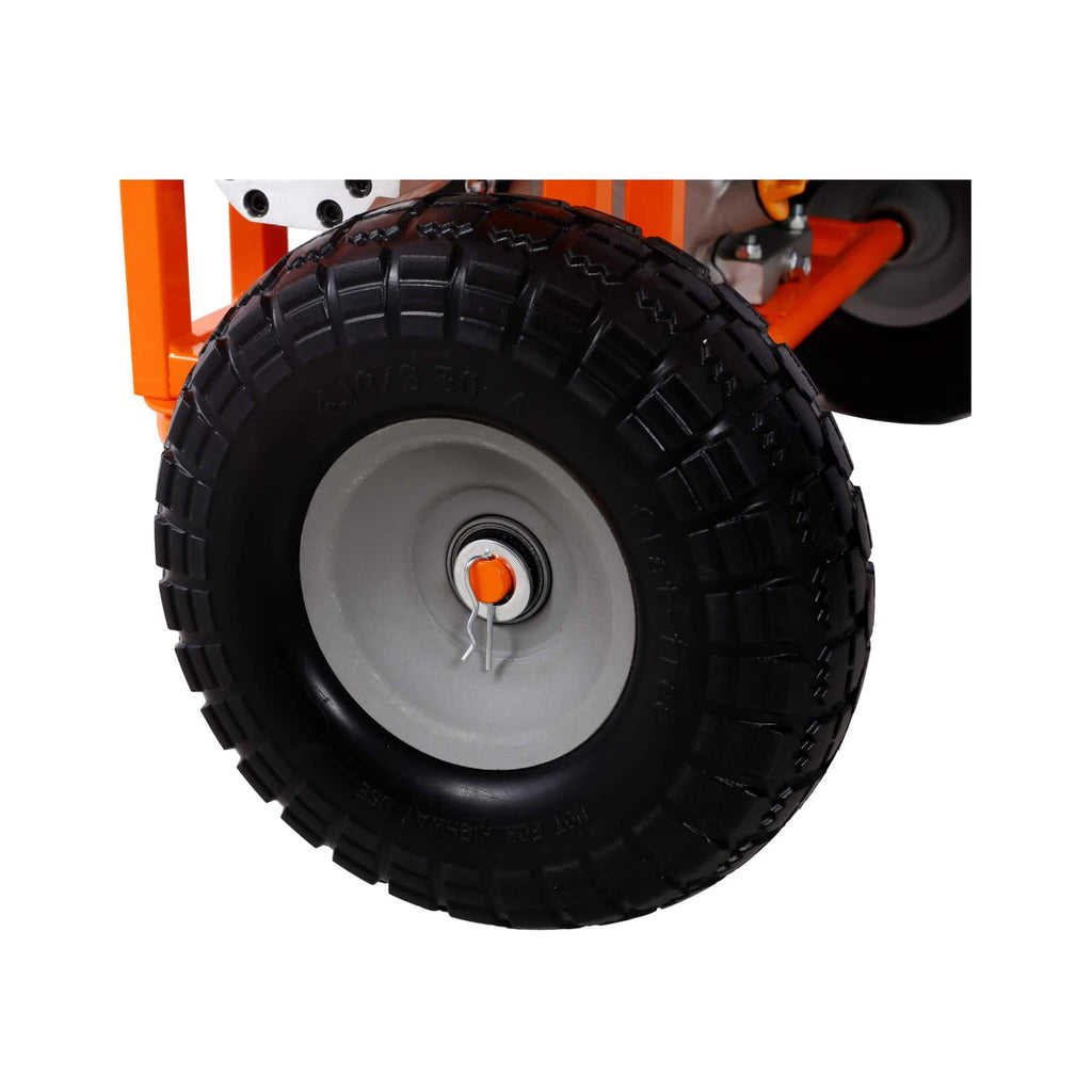 Heavy-Duty 20-Ton 7HP Portable Log Splitter With Auto-Return Hydraulic Ram (SAK15842) - Saksby Wholesale - Wheel View