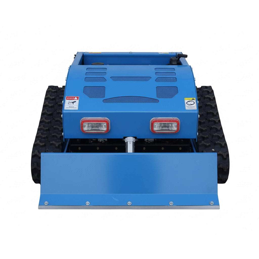 Heavy-Duty 21-Inch 9HP Commercial Remote-Controlled Robotic Lawn Mower With Tracks And Plow (SAK26583) - Saksby Wholesale - Blue Front View