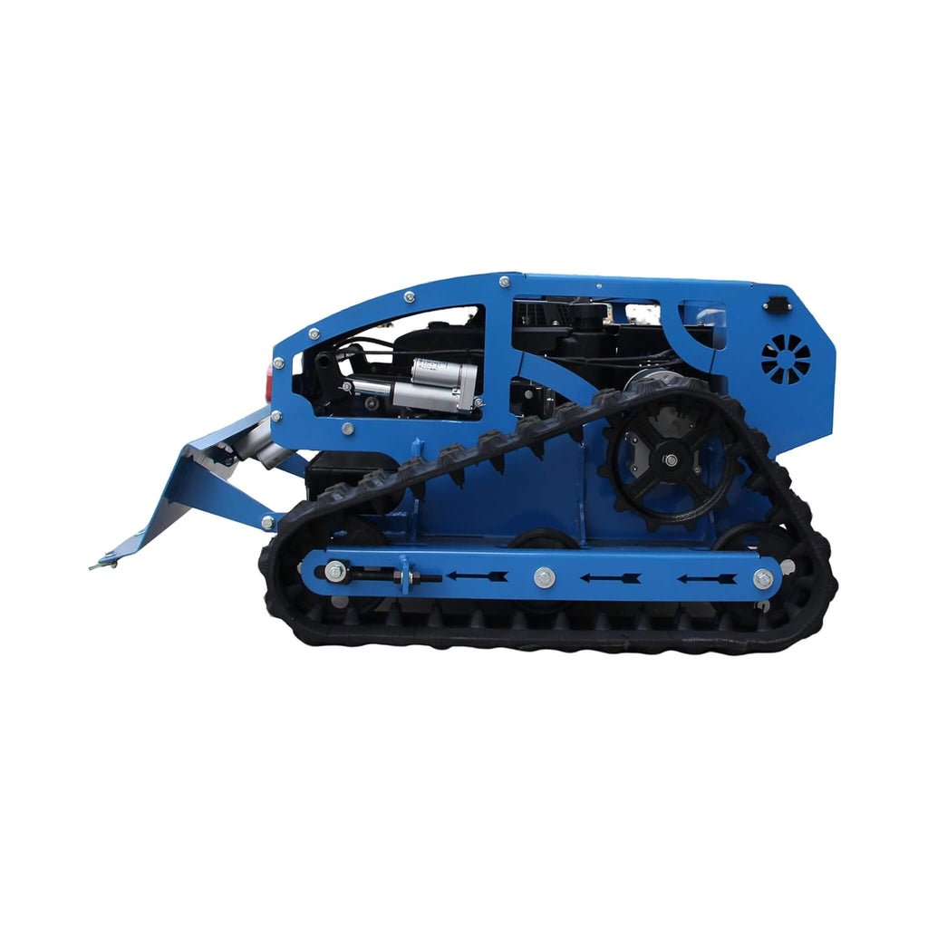Heavy-Duty 21-Inch 9HP Commercial Remote-Controlled Robotic Lawn Mower With Tracks And Plow (SAK26583) - Saksby Wholesale - Blue Side Left View
