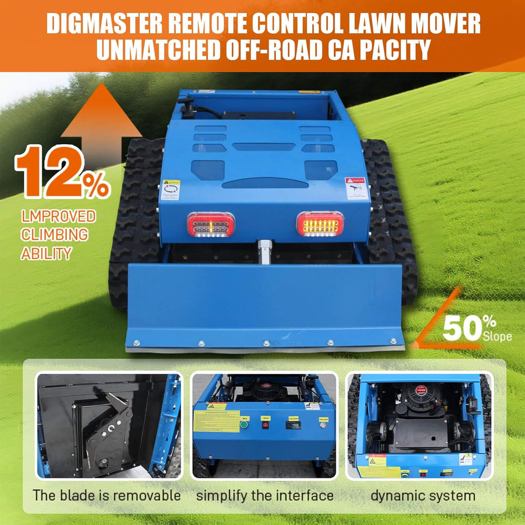Heavy-Duty 21-Inch 9HP Commercial Remote-Controlled Robotic Lawn Mower With Tracks And Plow (SAK26583) - Saksby Wholesale - Features