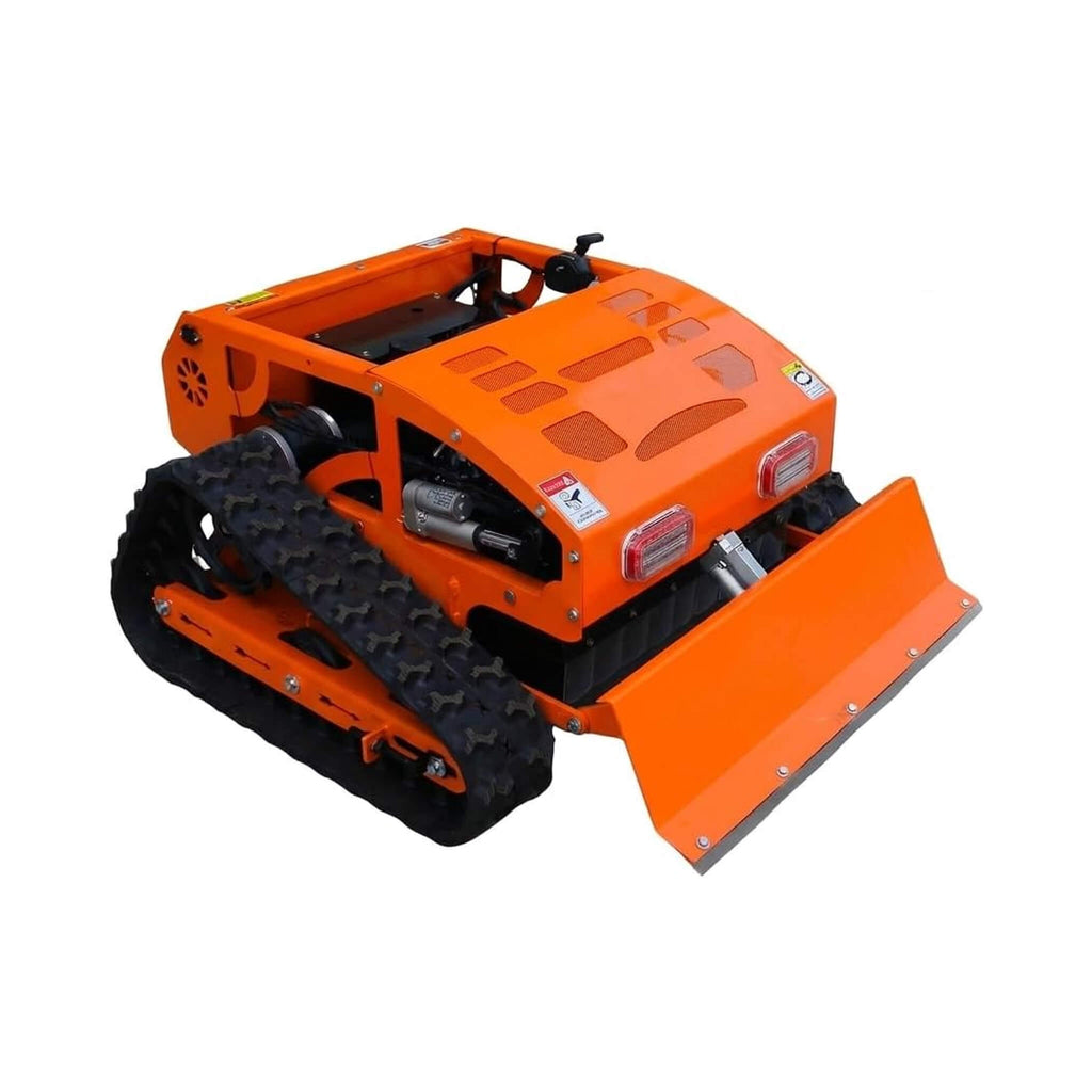 Heavy-Duty 21-Inch 9HP Commercial Remote-Controlled Robotic Lawn Mower With Tracks And Plow (SAK26583) - Saksby Wholesale - Orange Front Right View