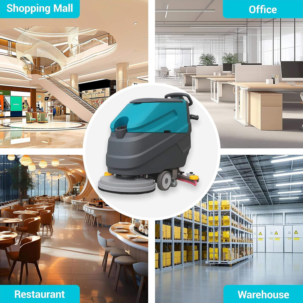 Heavy-Duty 22-Inch Industrial Walk-Behind Floor Scrubber With Squeegee Suction (SAK90834) - Saksby Wholesale - Applications