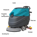 Heavy-Duty 22-Inch Industrial Walk-Behind Floor Scrubber With Squeegee Suction (SAK90834) - Saksby Wholesale - Components