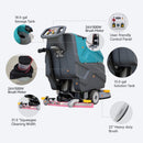 Heavy-Duty 22-Inch Industrial Walk-Behind Floor Scrubber With Squeegee Suction (SAK90834) - Saksby Wholesale - Highlights