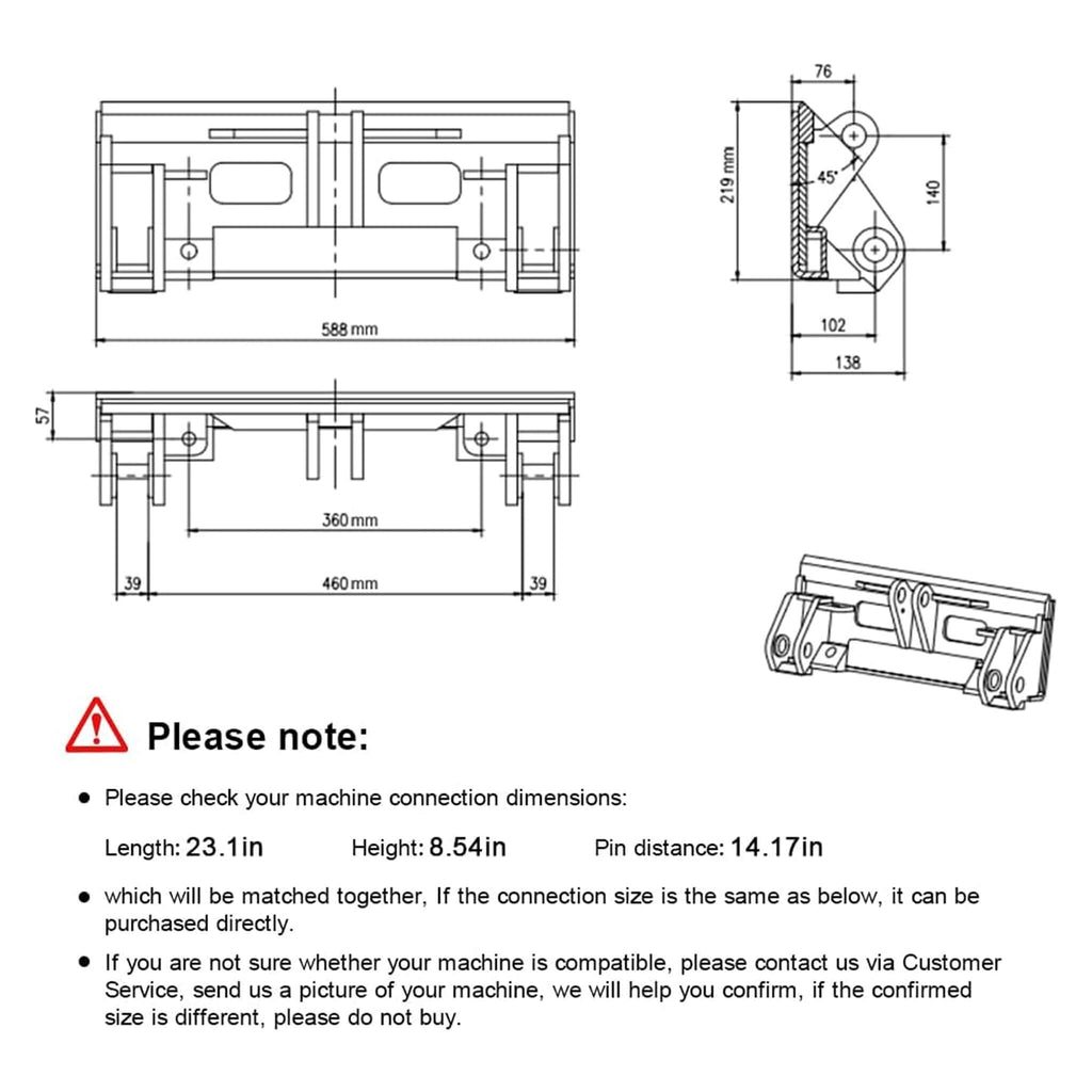 Heavy-Duty 23-Inch Skid Steer Snow Blower Attachment With Directional Chute (SAK94301)