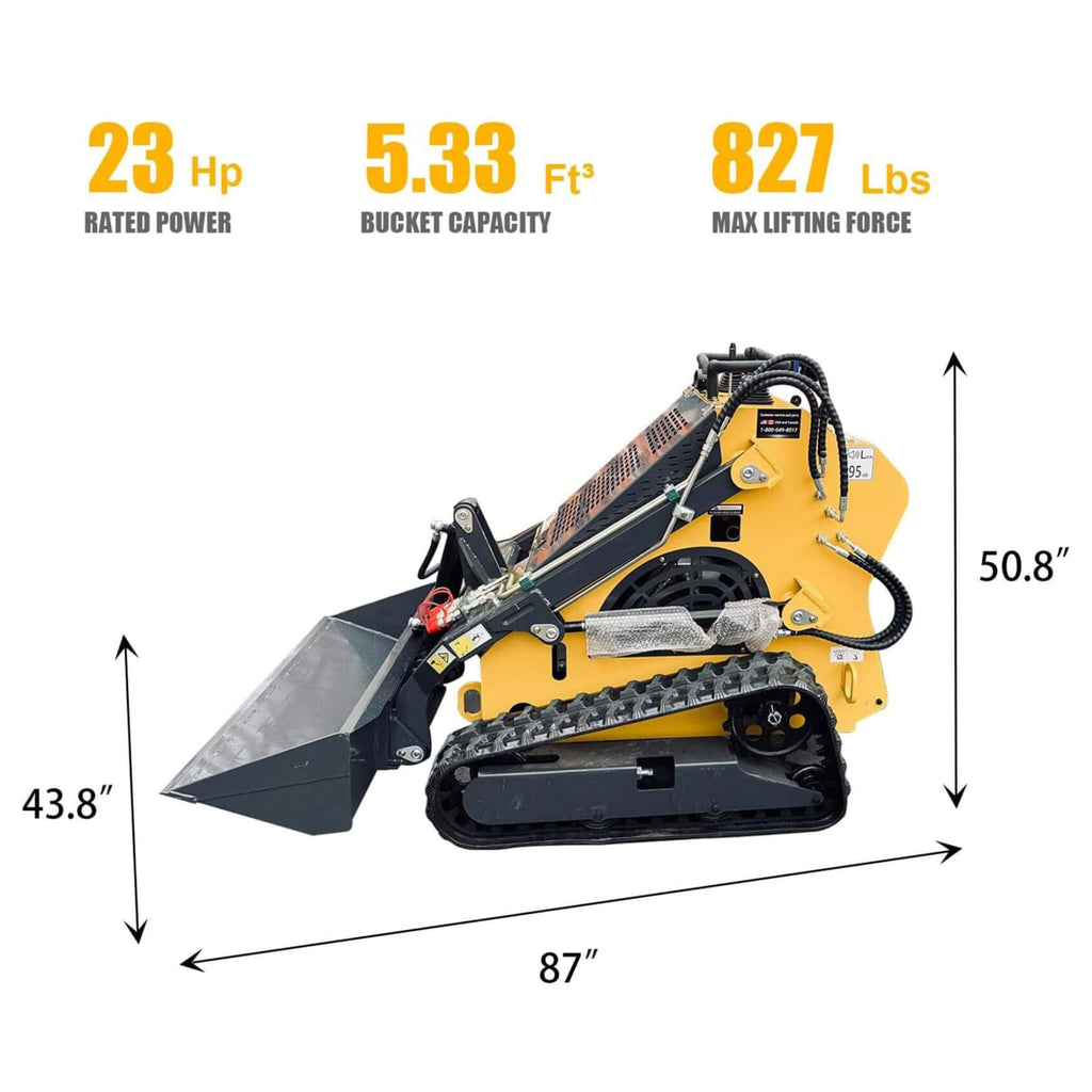 Heavy-Duty 23HP Mini Triangular Skid Steer Bucket Loader (SAK15873)  - Saksby Wholesale - Parameters