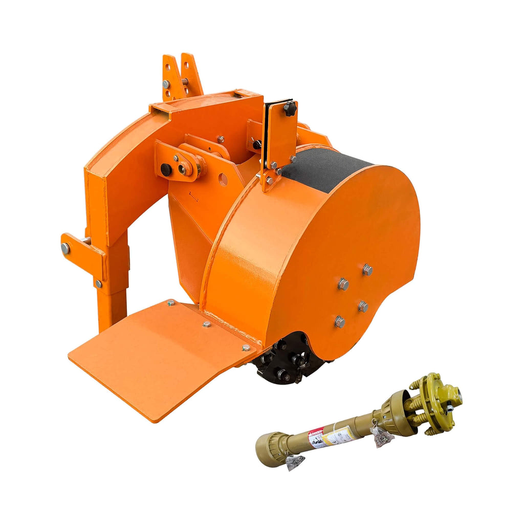 Heavy-Duty 24-Inch 3-Point PTO Powered Stump Grinder For 15-45HP Tractors (SAK81536) - Saksby Wholesale - Front Right View With Shaft