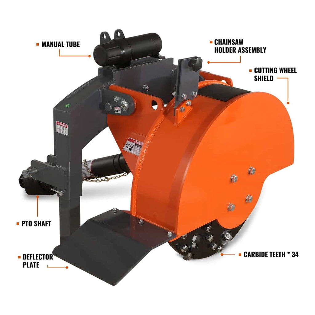 Heavy-Duty 3-Point PTO Powered Stump Root Grinder For 15-45HP Tractors (SAK27940) - Saksby Wholesale - Components