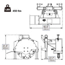 Heavy-Duty 3-Point PTO Powered Stump Root Grinder For 15-45HP Tractors (SAK27940) - Saksby Wholesale - Dimensions