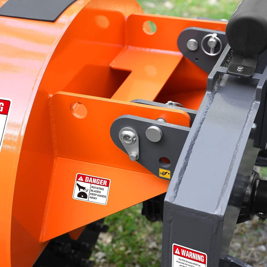 Heavy-Duty 30-Inch 3-Point PTO Stump Grinder For 40-100HP Tractors (SAK47092) - Saksby Wholesale - Lifestyle Back Left View On Tractor