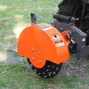 Heavy-Duty 30-Inch 3-Point PTO Stump Grinder For 40-100HP Tractors (SAK47092) - Saksby Wholesale - Lifestyle Front Left View On Tractor