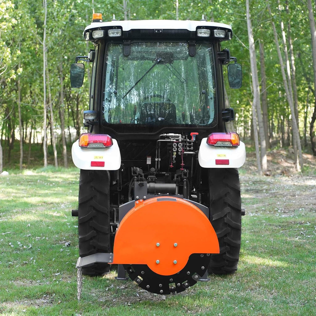 Heavy-Duty 30-Inch 3-Point PTO Stump Grinder For 40-100HP Tractors (SAK47092) - Saksby Wholesale - Lifestyle Front View On Tractor
