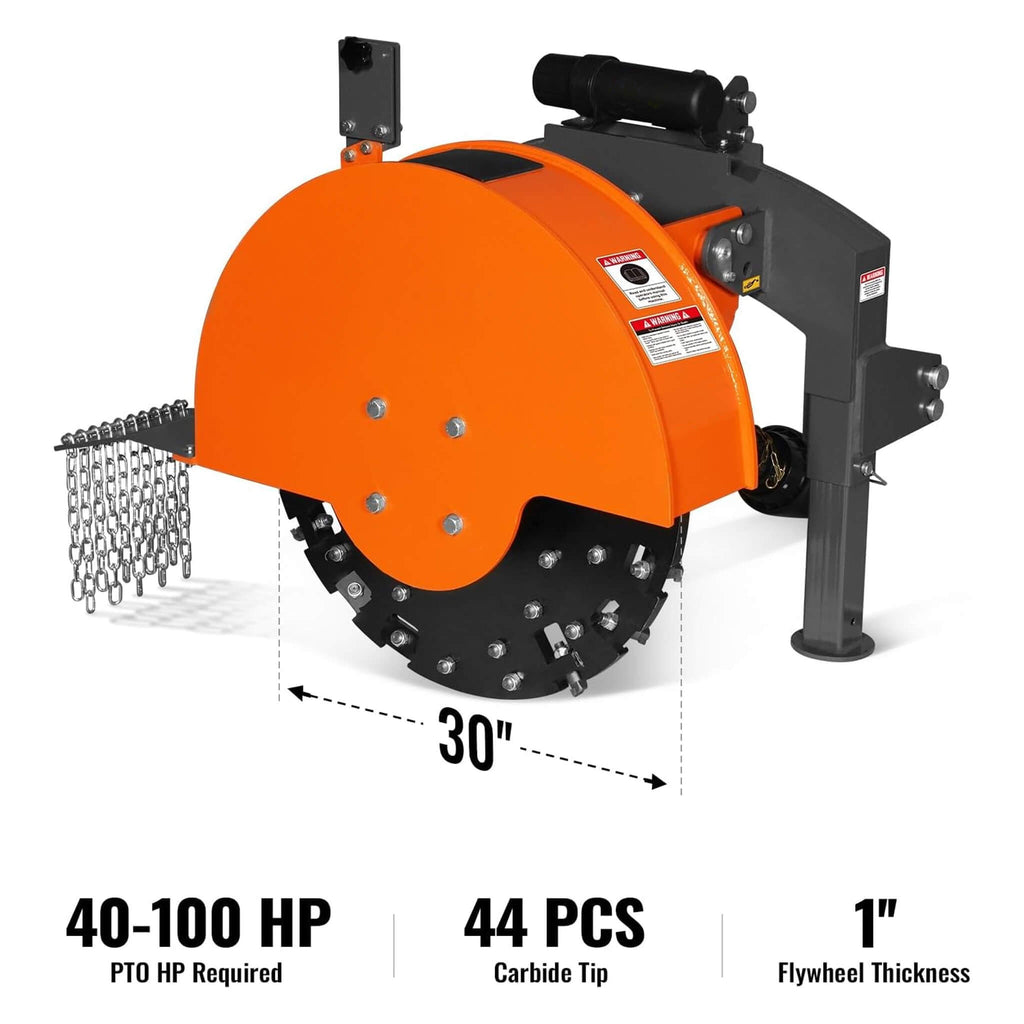 Heavy-Duty 30-Inch 3-Point PTO Stump Grinder For 40-100HP Tractors (SAK47092) - Saksby Wholesale - Specifications