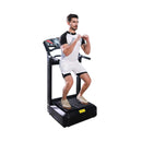 Heavy-Duty 400 LBS Whole Body Vibration Plate Workout Machine (SAK57390) - Saksby Wholesale - Front Right View With Man