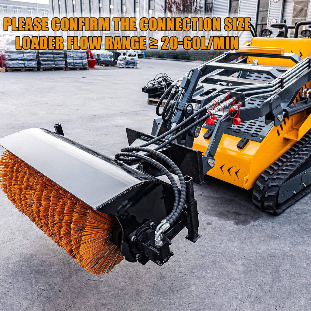 Heavy-Duty 41-Inch Hydraulic Skid Steer Broom Sweeper Attachment With Angle Tilt (SAK20963)