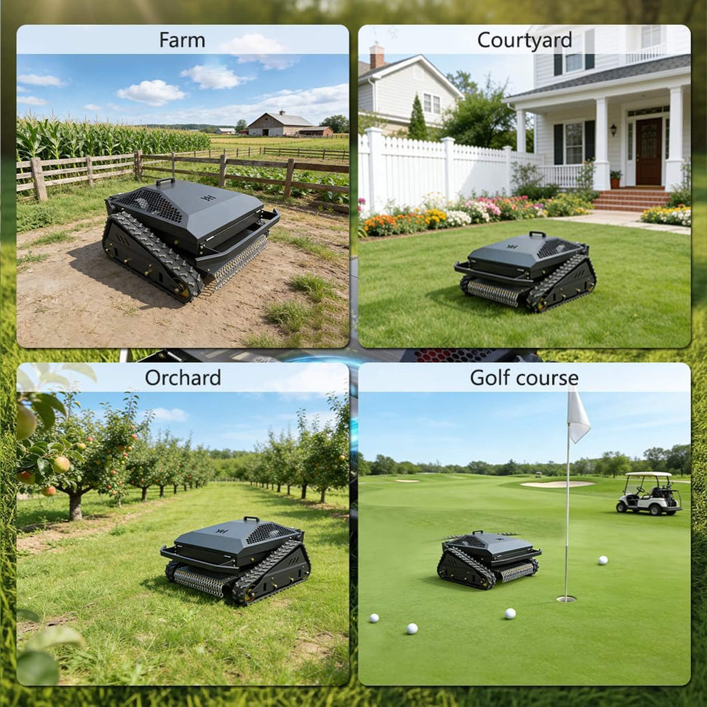 Heavy-Duty 452CC 31-Inch Remote-Controlled Tracked Lawn Mower (SAK38617) - Saksby Wholesale - Applications