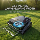 Heavy-Duty 452CC 31-Inch Remote-Controlled Tracked Lawn Mower (SAK38617) - Saksby Wholesale - Mowing Width