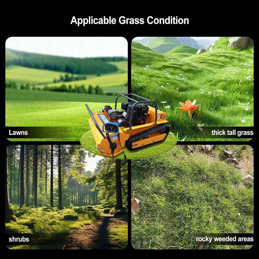 Heavy-Duty 459CC Commercial Remote-Controlled Hybrid Mower (SAK68124) - Saksby Wholesale - Applications
