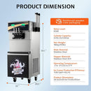 Heavy-Duty 45L/H 3-Flavor Dual Compressor Commercial Soft Serve Ice Cream Machine (SAK43195) - Saksby Wholesale - Dimension Details