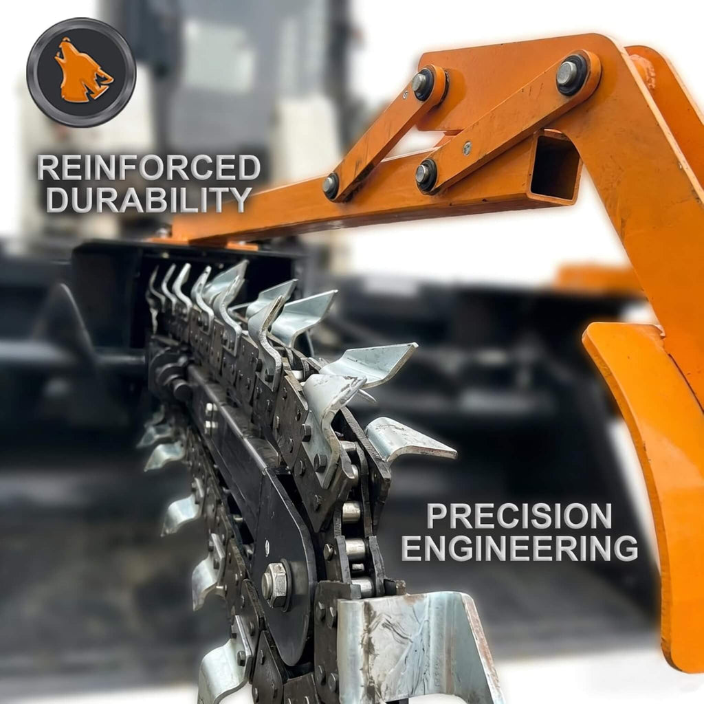 Heavy-Duty 48-Inch Skid Steer Attachment Trencher With Auger (SAK16842) - Saksby Wholesale - Structure Feature