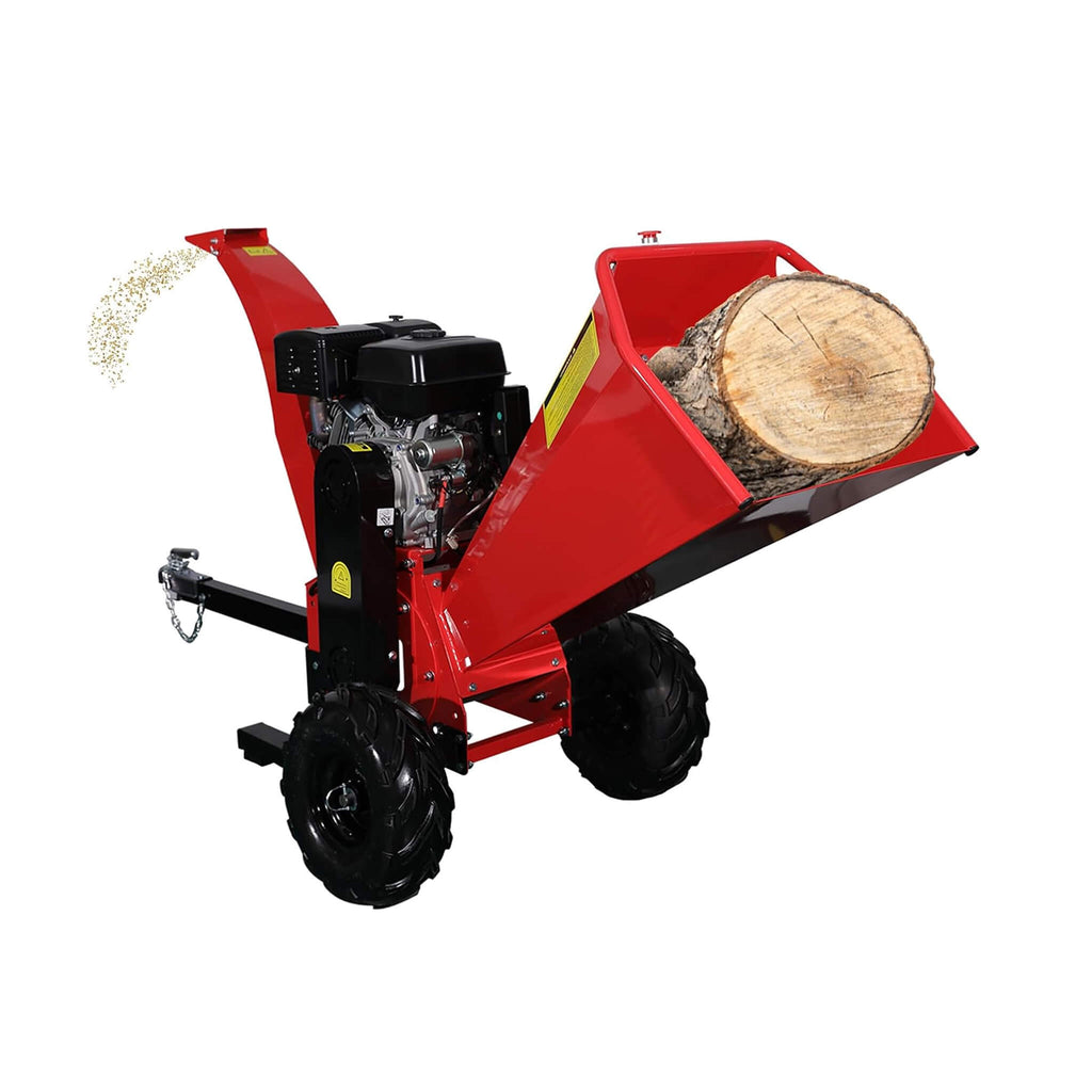 Heavy-Duty 5-Inch 420CC 15HP Towable Gas Wood Chipper Shredder Mulcher (SAK17493) - Saksby Wholesale - Back Right View