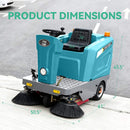 Heavy-Duty 51-Inch Electric Ride-On Floor Industrial Sweeper With Dustbin (SAK69418) - Saksby Wholesale - Dimensions