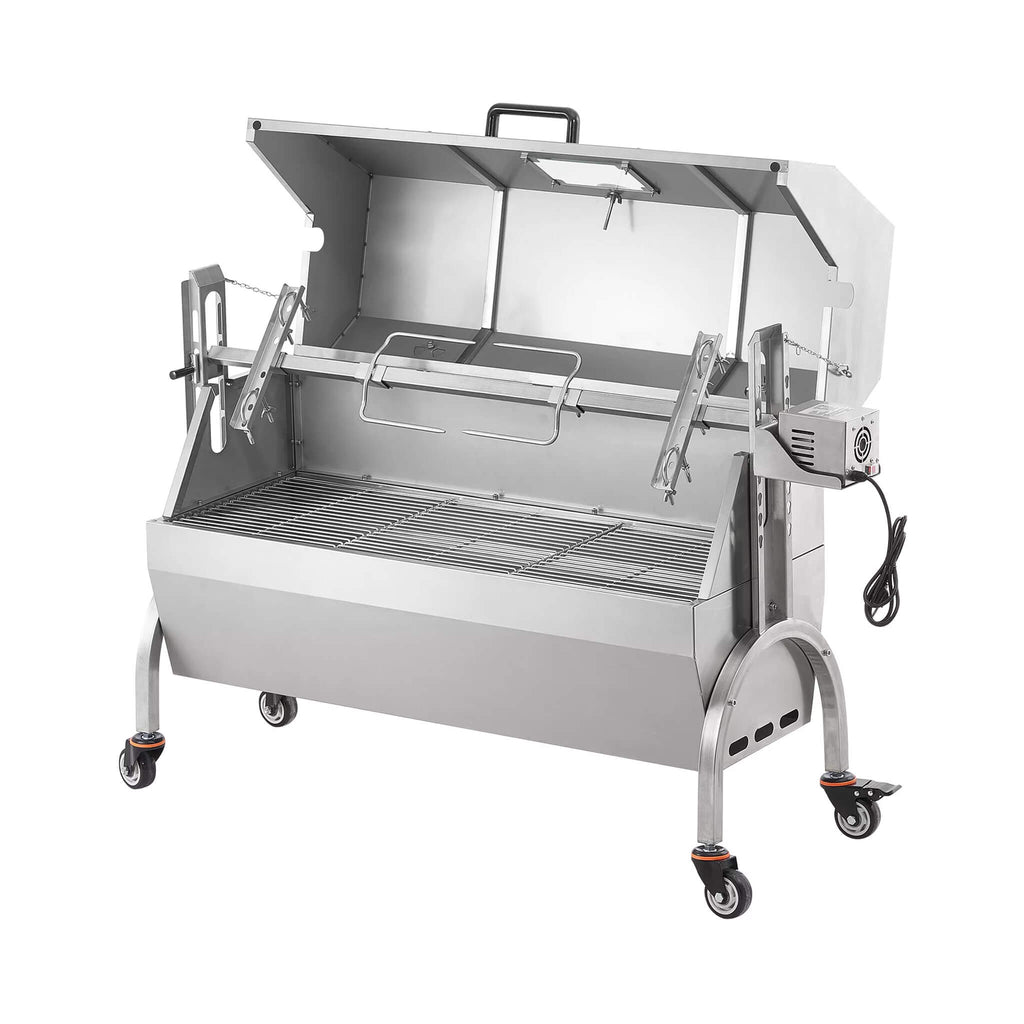 Heavy Duty 52W Spit Roaster Rotisserie BBQ Grill For Pig Lamb And Chicken SAK59286 Saksby - Front Left View