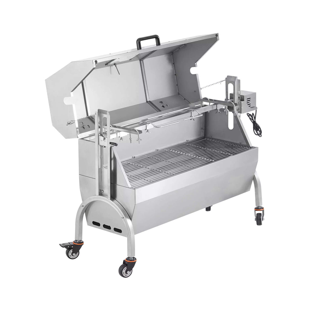 Heavy Duty 52W Spit Roaster Rotisserie BBQ Grill For Pig Lamb And Chicken SAK59286 Saksby - Front Right View