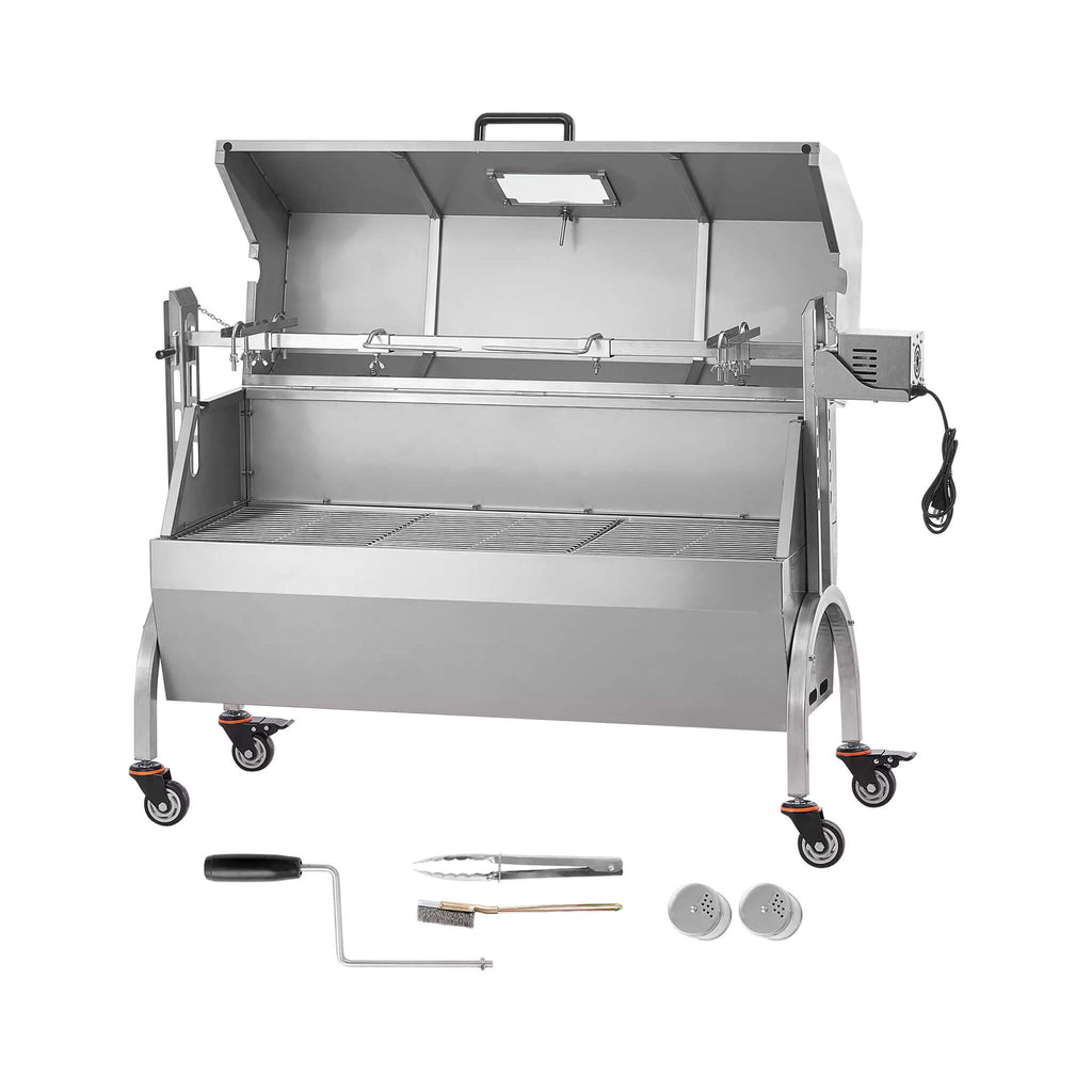 Heavy Duty 52W Spit Roaster Rotisserie BBQ Grill For Pig Lamb And Chicken SAK59286 Saksby - With Accessories
