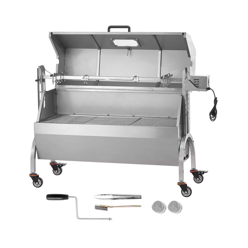 Heavy Duty 52W Spit Roaster Rotisserie BBQ Grill For Pig Lamb And Chicken SAK59286 Saksby - With Accessories