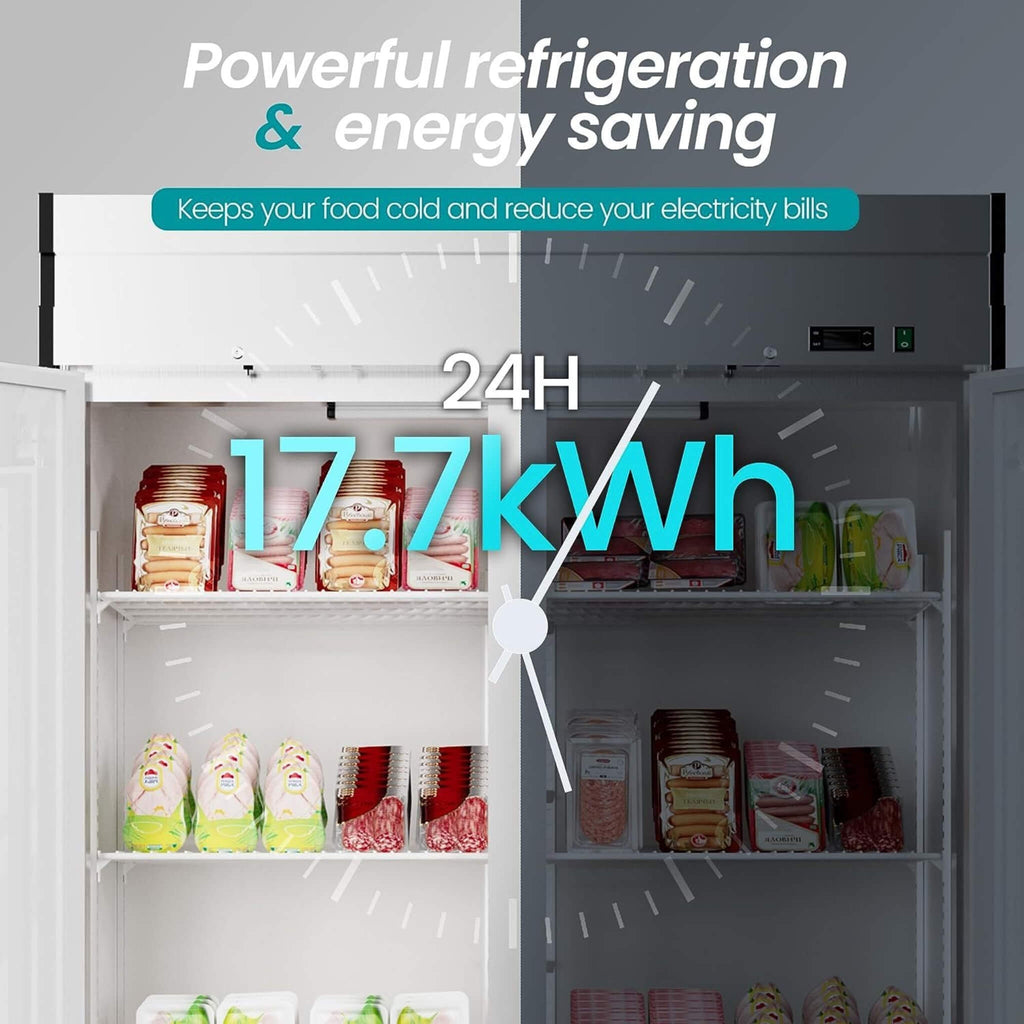 Heavy Duty 54 Inch 2-Door Stainless Steel Commercial Freezer With OmniSmart Temperature Control (SAK911765) - Saksby Wholesale - Energy Saving