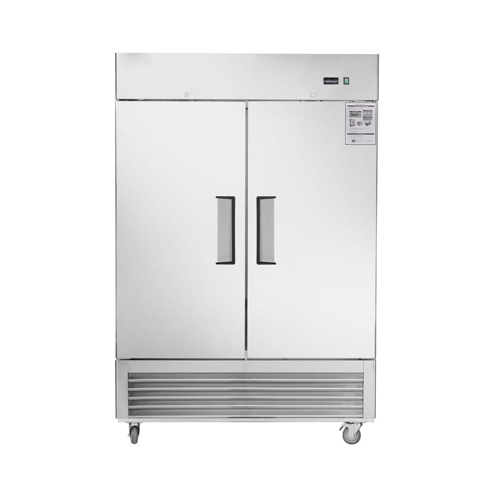 Heavy Duty 54" Stainless Steel 2-Door Reach-In Upright Commercial Freezer (SAK66598) - Saksby Wholesale - Front View