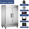 Heavy Duty 54" Stainless Steel 2-Door Reach-In Upright Commercial Freezer (SAK66598) - Saksby Wholesale - Product Details