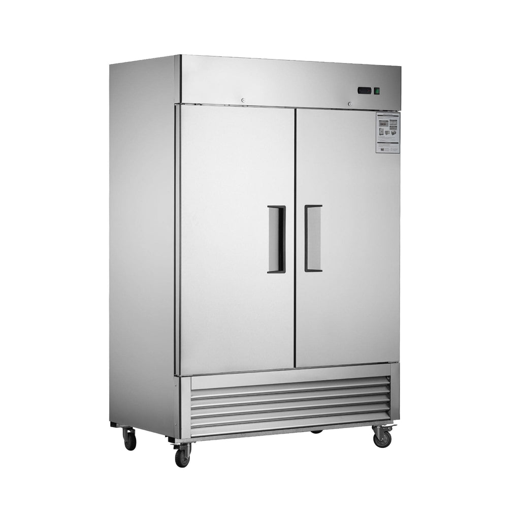 Heavy Duty 54" Stainless Steel 2-Door Reach-In Upright Commercial Freezer (SAK66598) - Saksby Wholesale - White Background