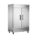 Heavy Duty 54" Stainless Steel 2-Door Reach-In Upright Commercial Freezer (SAK66598) - Saksby Wholesale - White Background